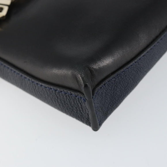 Chloe Shoulder Bag Leather Black Gold Auth BA7568