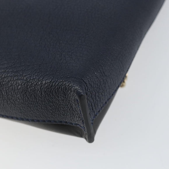 Chloe Shoulder Bag Leather Black Gold Auth BA7568