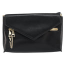 Chloe Shoulder Bag Leather Black Gold Auth BA7568-13