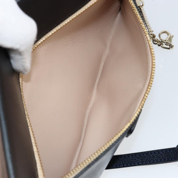 Chloe Shoulder Bag Leather Black Gold Auth BA7568