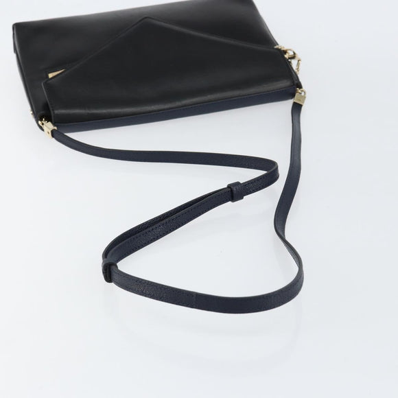 Chloe Shoulder Bag Leather Black Gold Auth BA7568