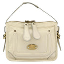 Chloe Hand Bag Leather White Gold Auth BA7569-13