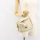 Chloe Hand Bag Leather White Gold Auth BA7569-22