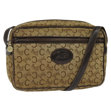CELINE C Sulky Shoulder Bag Canvas Beige Auth BA757