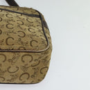 CELINE C Sulky Shoulder Bag Canvas Beige Auth BA757-14