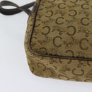 CELINE C Sulky Shoulder Bag Canvas Beige Auth BA757-15