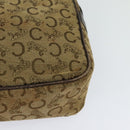CELINE C Sulky Shoulder Bag Canvas Beige Auth BA757-16