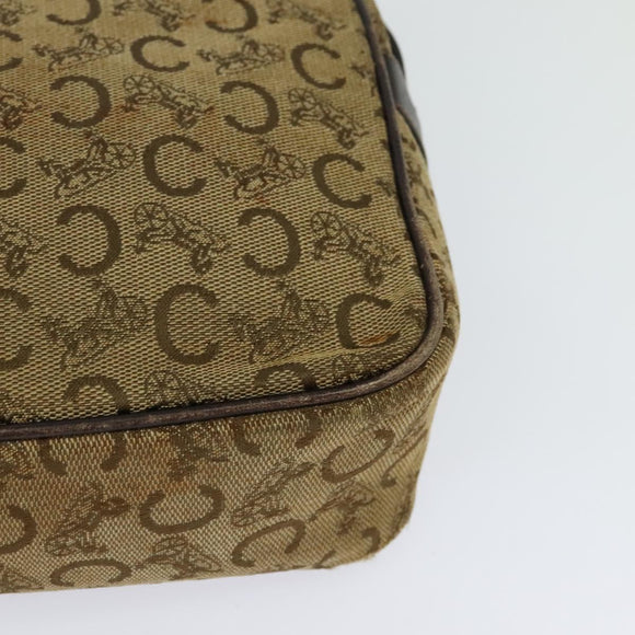 CELINE C Sulky Shoulder Bag Canvas Beige Auth BA757