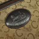 CELINE C Sulky Shoulder Bag Canvas Beige Auth BA757-17
