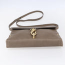 BALLY Shoulder Bag Leather Beige Gold Auth BA7570-5