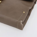 BALLY Shoulder Bag Leather Beige Gold Auth BA7570-10