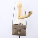 BALLY Shoulder Bag Leather Beige Gold Auth BA7570-25