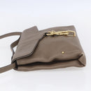 BALLY Shoulder Bag Leather Beige Gold Auth BA7570-3