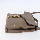 BALLY Shoulder Bag Leather Beige Gold Auth BA7570-4