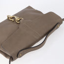 BALLY Shoulder Bag Leather Beige Gold Auth BA7570-6