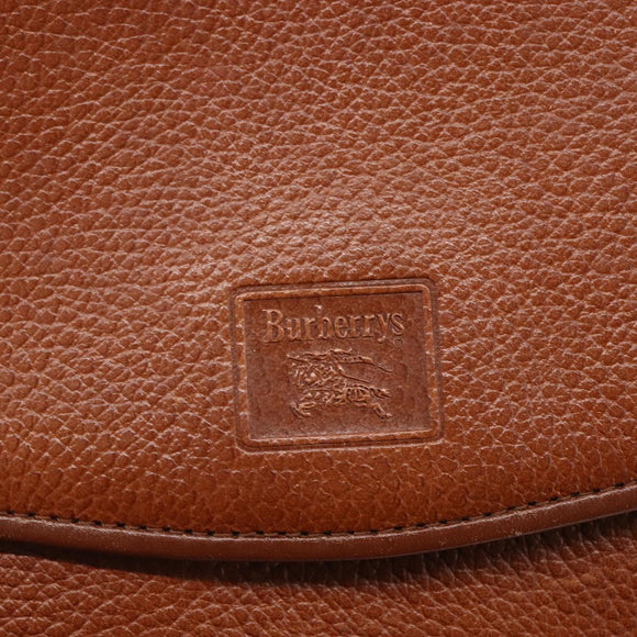 Burberrys Shoulder Bag Leather Gold Brown Auth BA7571