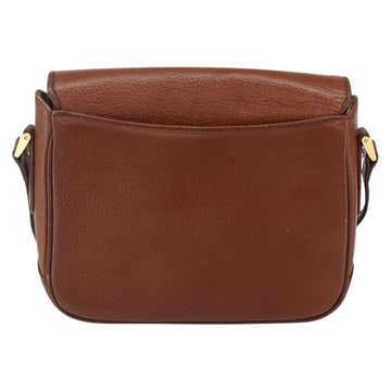 Burberrys Shoulder Bag Leather Gold Brown Auth BA7571 - 0