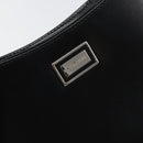 BURBERRY Hand Bag Leather Black Silver Auth BA7572-17