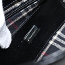 BURBERRY Hand Bag Leather Black Silver Auth BA7572-10