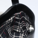 BURBERRY Hand Bag Leather Black Silver Auth BA7572-18