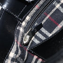 BURBERRY Hand Bag Leather Black Silver Auth BA7572-20