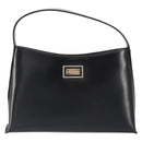 BURBERRY Hand Bag Leather Black Silver Auth BA7572-13