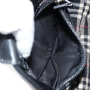 BURBERRY Hand Bag Leather Black Silver Auth BA7572-21