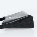 BURBERRY Hand Bag Leather Black Silver Auth BA7572-4