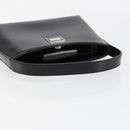 BURBERRY Hand Bag Leather Black Silver Auth BA7572-7