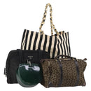 VALENTINO Gucci PRADA Celine C Sulky Bag Nylon 4 Set Black Brown Auth BA7574-1