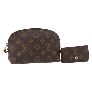 LOUIS VUITTON Monogram Pouch 2 Set LV Auth BA7575
