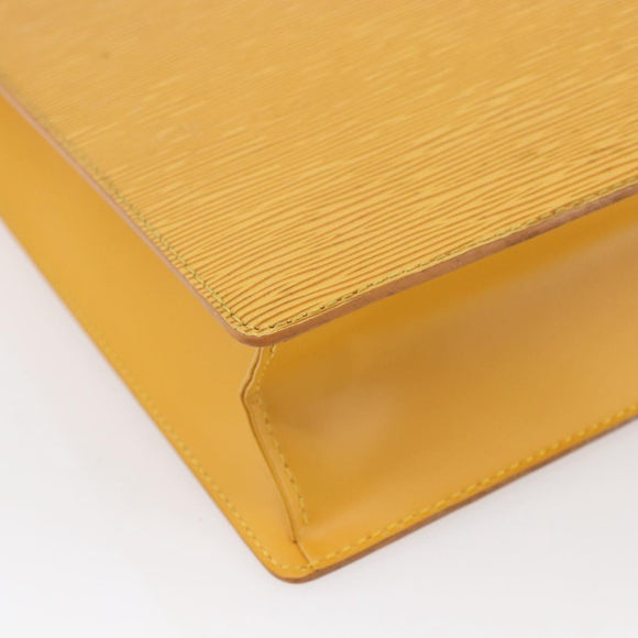 LOUIS VUITTON Epi Sac Plat Hand Bag Yellow M52079 LV Auth BA7577