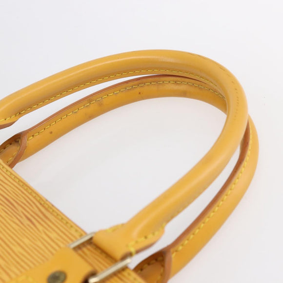 LOUIS VUITTON Epi Sac Plat Hand Bag Yellow M52079 LV Auth BA7577