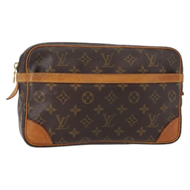 LOUIS VUITTON Monogram Compiegne 28 Clutch Bag M51845 LV Auth BA7595