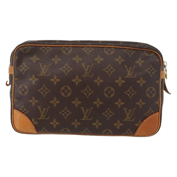LOUIS VUITTON Monogram Compiegne 28 Clutch Bag M51845 LV Auth BA7595
