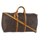 LOUIS VUITTON Monogram Keepall Bandouliere 60 Boston Bag M41412 LV Auth BA7613-1