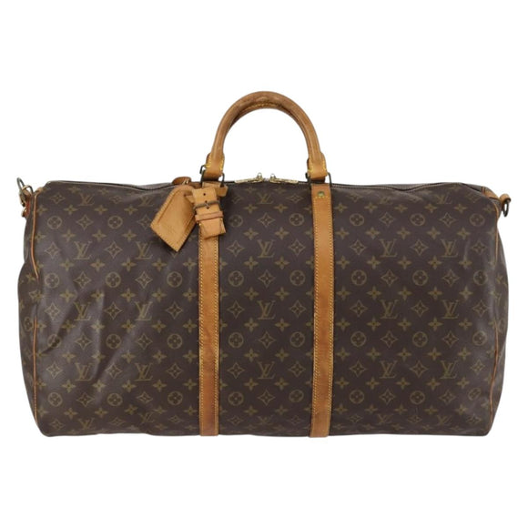 LOUIS VUITTON Monogram Keepall Bandouliere 60 Boston Bag M41412 LV Auth BA7613