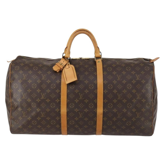 LOUIS VUITTON Monogram Keepall 60 Boston Bag M41422 LV Auth BA7615