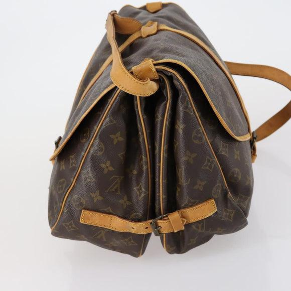 LOUIS VUITTON Monogram Saumur 35 Shoulder Bag M42254 LV Auth BA7620