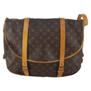 LOUIS VUITTON Monogram Saumur 43 Shoulder Bag M42252 LV Auth BA7621-3