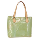 LOUIS VUITTON Monogram Vernis Houston Hand Bag Baby Blue M91005 LV Auth BA7640-1