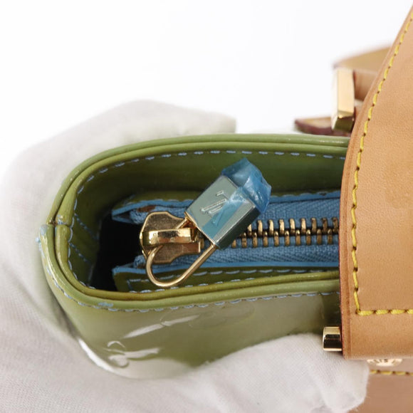 LOUIS VUITTON Monogram Vernis Houston Hand Bag Baby Blue M91005 LV Auth BA7640