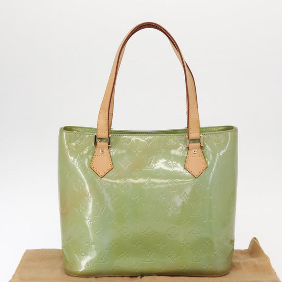 LOUIS VUITTON Monogram Vernis Houston Hand Bag Baby Blue M91005 LV Auth BA7640