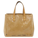 LOUIS VUITTON Monogram Vernis Reade PM Hand Bag Noisette M91334 LV Auth BA7642-13