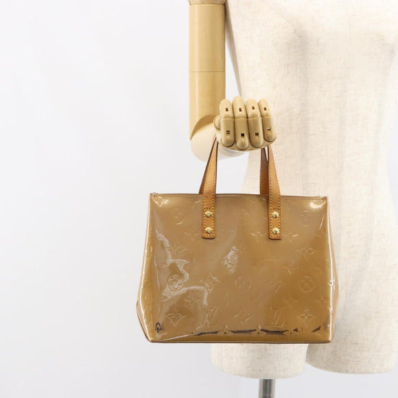 LOUIS VUITTON Monogram Vernis Reade PM Hand Bag Noisette M91334 LV Auth BA7642