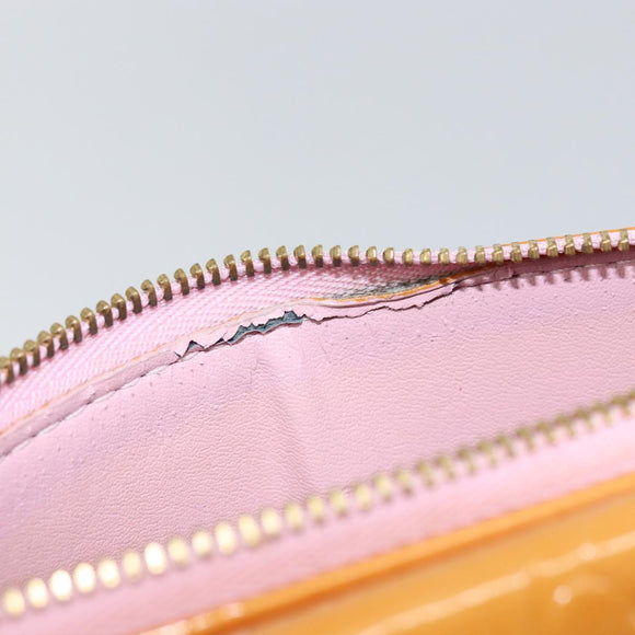LOUIS VUITTON Vernis Motto Accessory Pouch Marshmallow Pink M91312 Auth BA7644