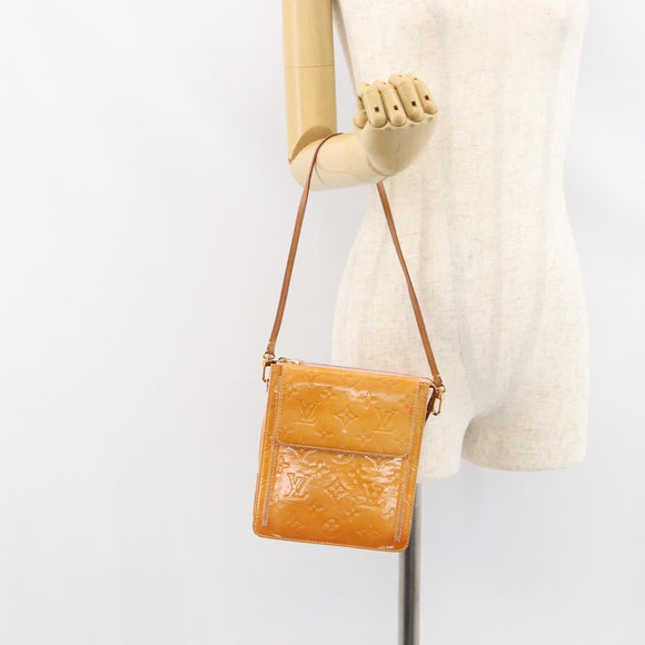 LOUIS VUITTON Vernis Motto Accessory Pouch Marshmallow Pink M91312 Auth BA7644