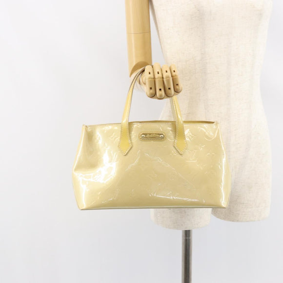 LOUIS VUITTON Monogram Vernis Wilshire PM Hand Bag Broncorail M91452 Auth BA7648