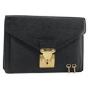 LOUIS VUITTON Epi Serie Dragonne Clutch Bag Black Noir M52612 LV Auth BA7649-1