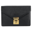 LOUIS VUITTON Epi Serie Dragonne Clutch Bag Black Noir M52612 LV Auth BA7649-13